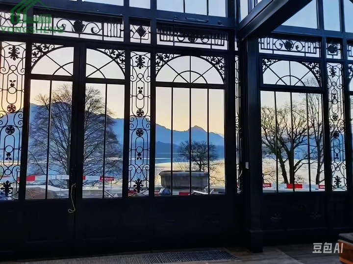 Black Victorian Style Glass Conservatory Greenhouse